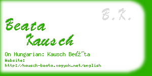 beata kausch business card